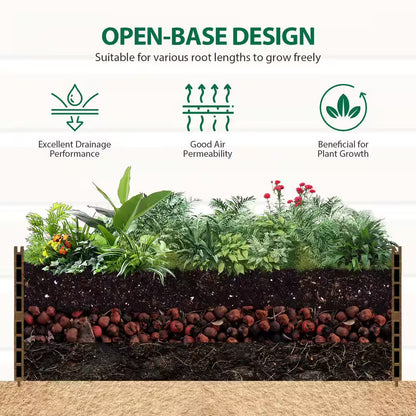 59 In. Tall Black Composite Wood Panels Planter Box with Aluminum Frame Vertical Design for Climbing Plants