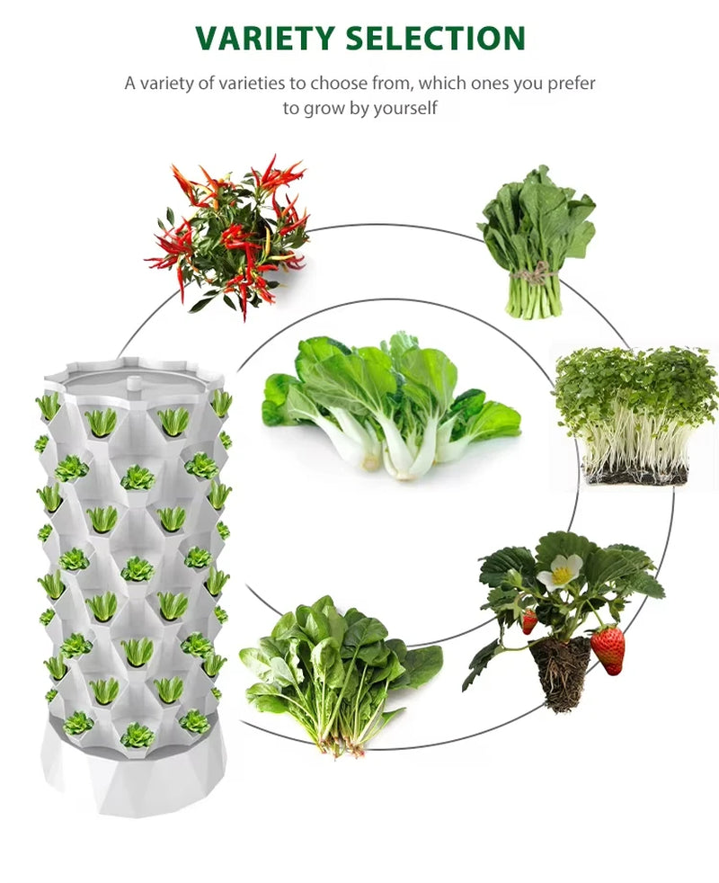 Smart Indoor Garden Hydroponic Growing Systems Tower a Type Tower Vertical Hydroponic Aeroponic Tower