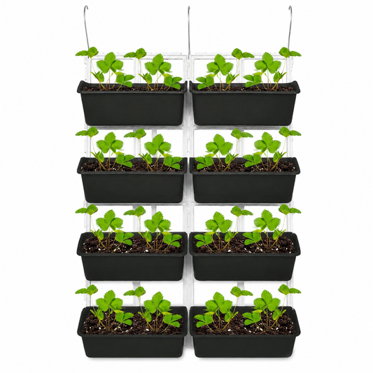 Modern Vertical Hanging Planter Stand for Indoor&Outdoor Garden, 8-Tier Rectangular Flower Pot Holder, Wall-Mounted Balcony Rack