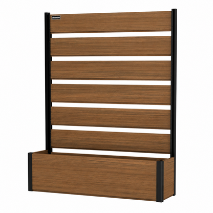 59 In. Tall Brown Composite Wood Panels Planter Box with Aluminum Frame Vertical Design for Climbing Plants
